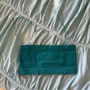 Out From Under Teal Ribbed Crop Top